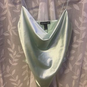 Green Satin bodysuit